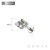 IMPLANT GRADE TITANIUM THREADLESS PUSH IN MULTI CZ PLAIN BALL LABRET STUD SET